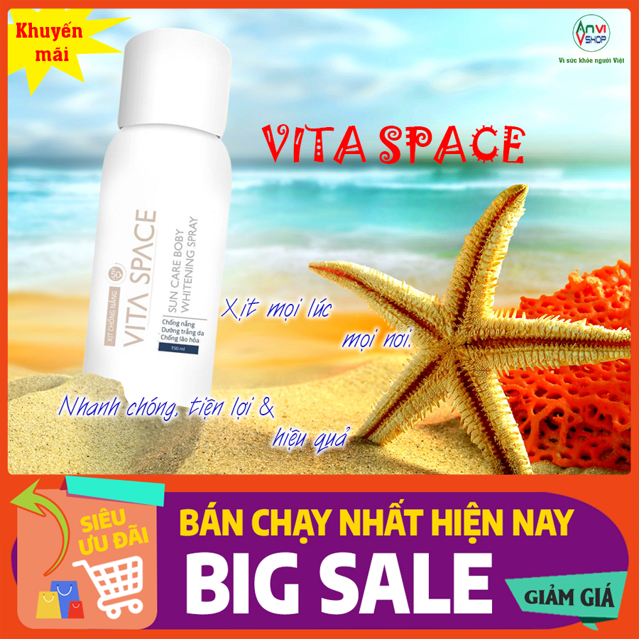 [Hcm][ Hot ] Xịt Chống Nắng - Vita Space 50+ ( 100Ml/Chai ) | Chống Nắng - Dưỡng Trắng Da - Chống Lão Hóa