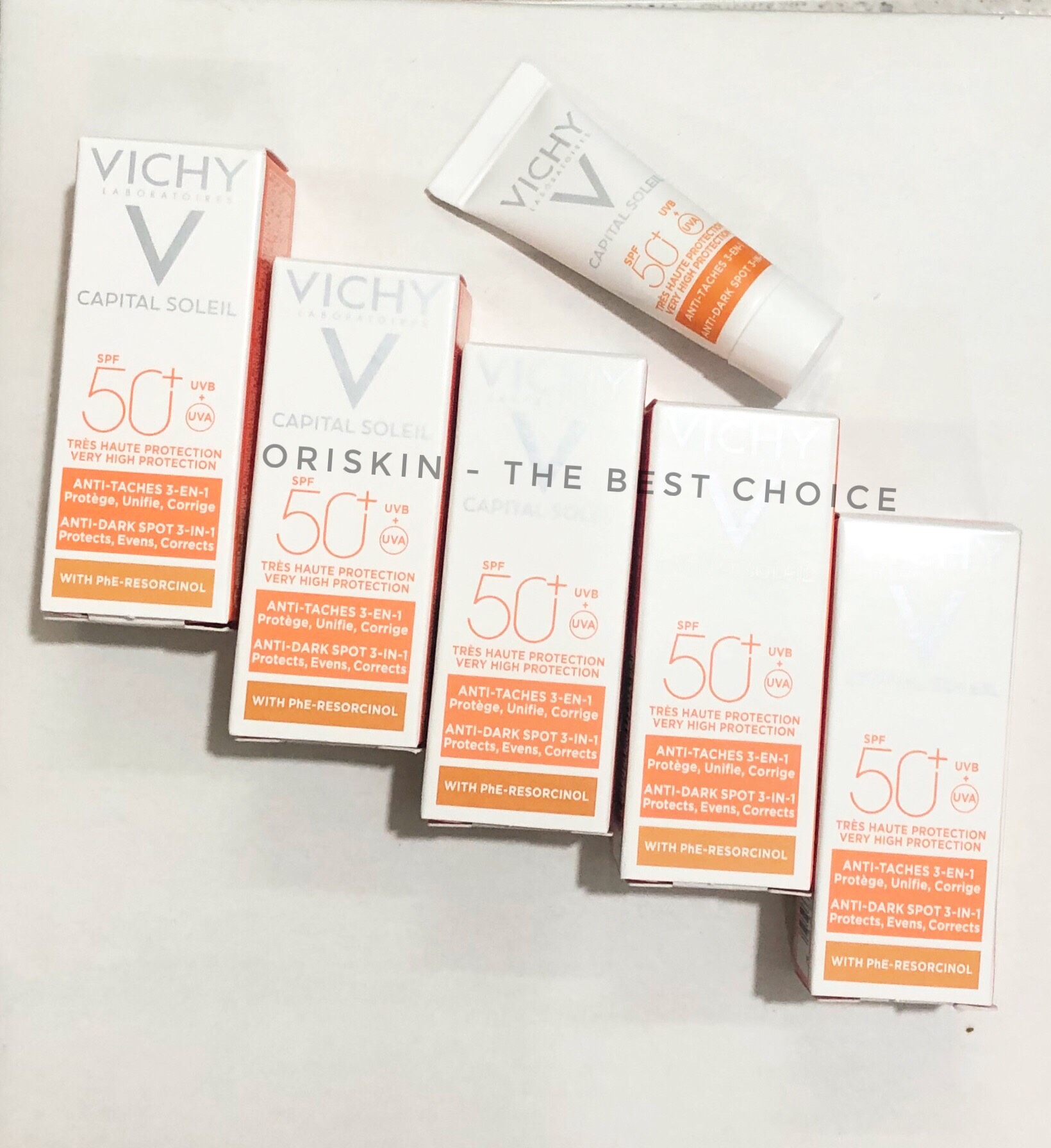 [Hcm]Sample Vichy Kem Chống Nắng Ngăn Sạm Da Giảm Thâm Nám Màu Da Vichy Ideal Soleil Anti - Dark Spots Spf50+ 3Ml