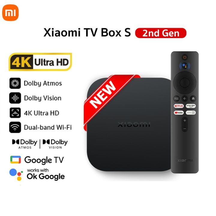 Mi box S gen 2 Xiaomi TV Box S 2nd Gen UHD 4K(3840×2160p) HDR10+ 60fps Bluetooth 5.2 Google TV Bản quốc tế