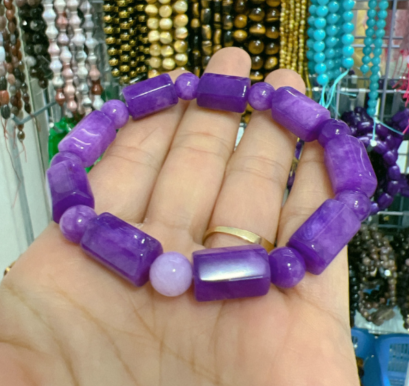 HCM- Chuỗi tay lu thống đá cẩm thạch tím 9LYhàng cao cấpbản vip.