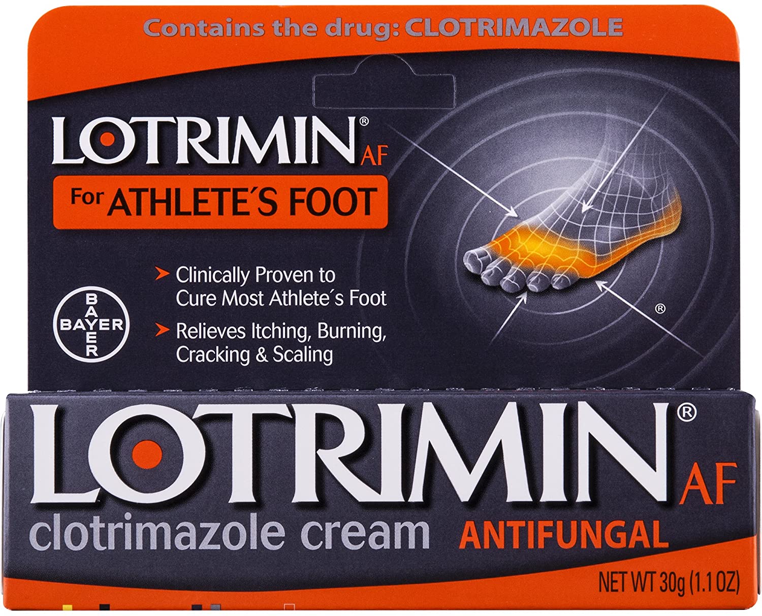 [Hcm][Date 3/2022] Kem Trị Nấm Chân Lotrimin Af Cream For Athletes Foot Clotrimazole 1% Antifungal Treatment 30G