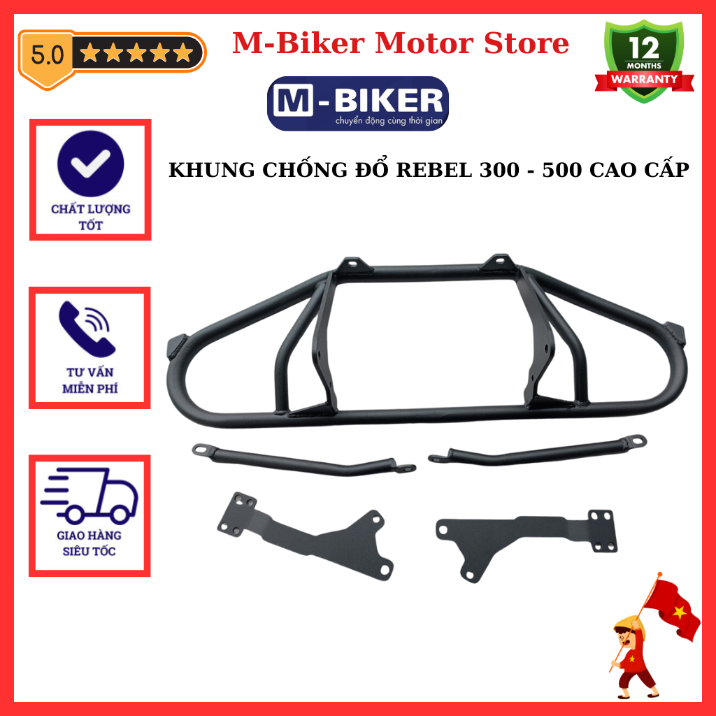 Phụ kiện Rebel Khung chống đổ Rebel 300 - 500 cao cấp chống đổ xe rebel chính hãng Mbiker