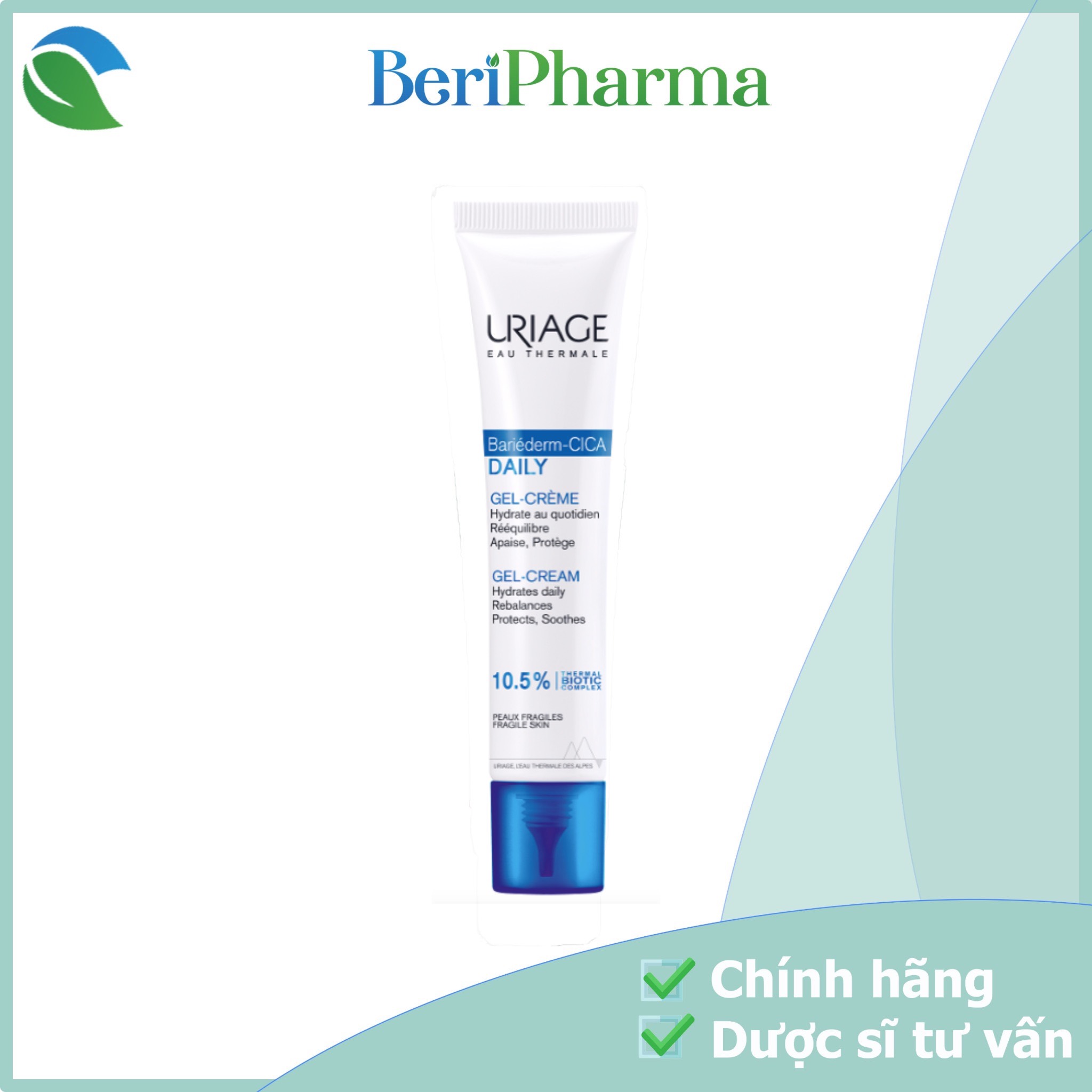 URIAGE Kem làm dịu và phục hồi da tổn thương hằng ngày URIAGE BARIÉDERM-CICA DAILY GEL-CREAM 40ml