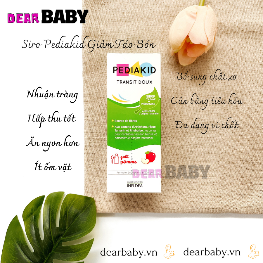 Siro Pediakid Transit Doux (xanh) chống táo bón cho bé
