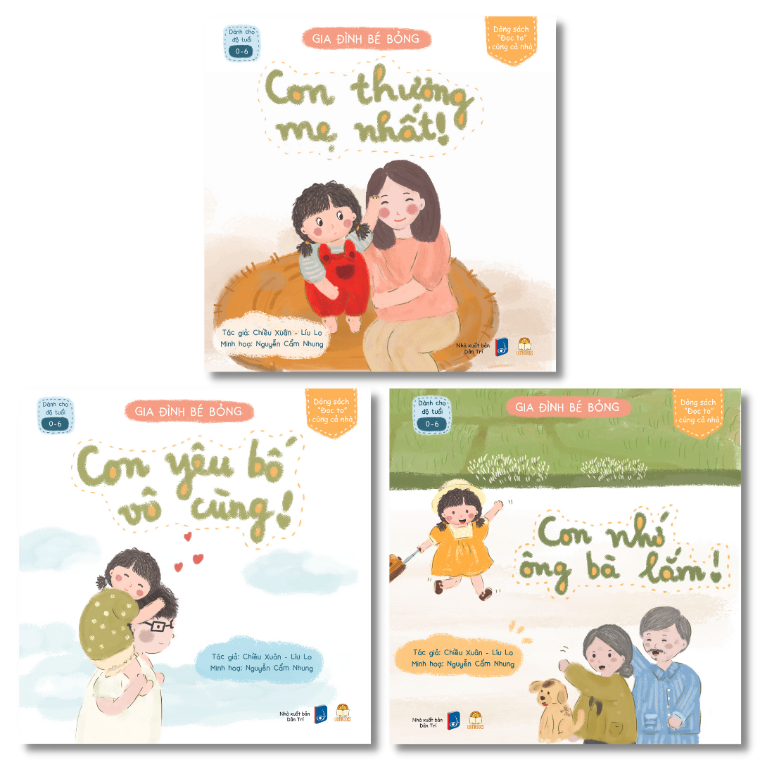 Sách Thơ Cho Bé - Bộ Gia Đình Bé Bỏng - Truyện Tranh Cho Trẻ Tập Nói Tập Đọc Mầm Non Từ 0-3 4-6 Tuổi