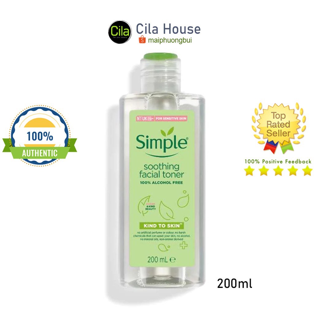[Bil UK] Nước Hoa Hồng Simple Kind To Skin Soothing Facial Toner 200ml – Cila House