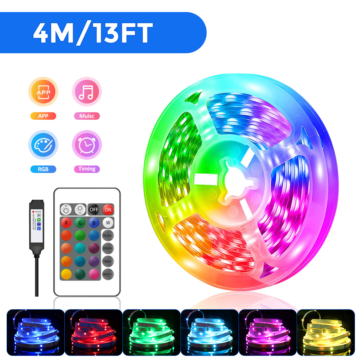 đèn led Dải đèn Led ánh Sáng RGB đèn led nháy theo nhạc Với điều Khiển ứng Dụng Từ Xa Cho đèn Led Phòng Ngủ Dải đèn Led Dải đèn Trang Trí đèn ngủ decor phòng