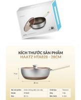 Chảo sâu lòng TITANIUM AURA HAATZ lòng chảo inox 316 chống dính tự nhiên dùng cho mọi loại bếp