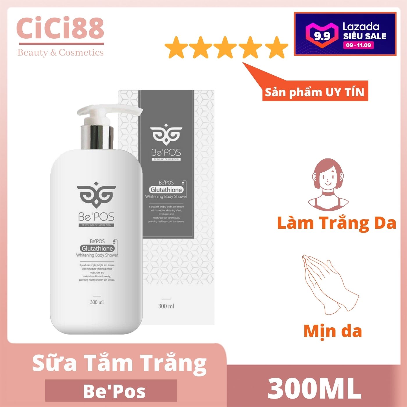 [Hcm]Sữa Tắm Ủ Trắng Da Body Be&#39Pos - Cicivn.88