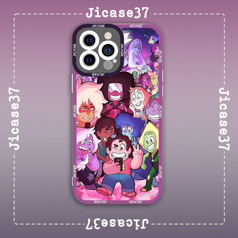 Ốp lưng iphone cạnh vuông Jicase Cartoon Nhân Vật Hoạt Hình Steven Universe 8plus/x/xs/11/12/pro/max/plus/promax