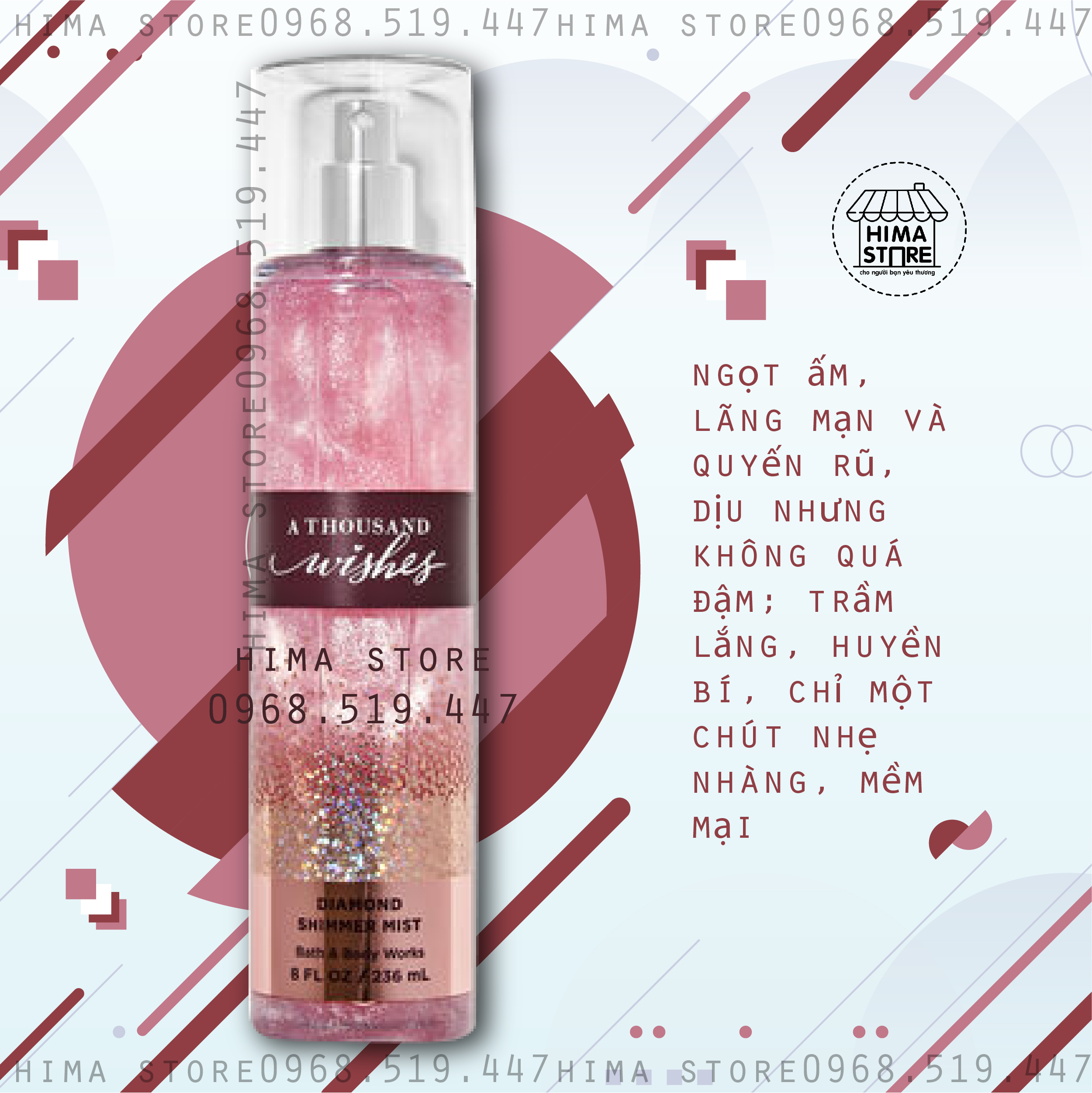 [Hcm]A Thousand Wishes Shimmer | Xịt Thơm Kim Tuyến Toàn Thân Bath & Body Works Diamond Shimmer 236Ml