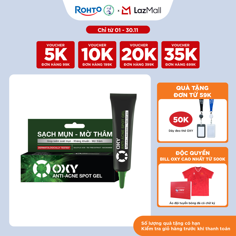 Gel chấm mụn mờ thâm Oxy Anti-Acne Spot Gel 10g