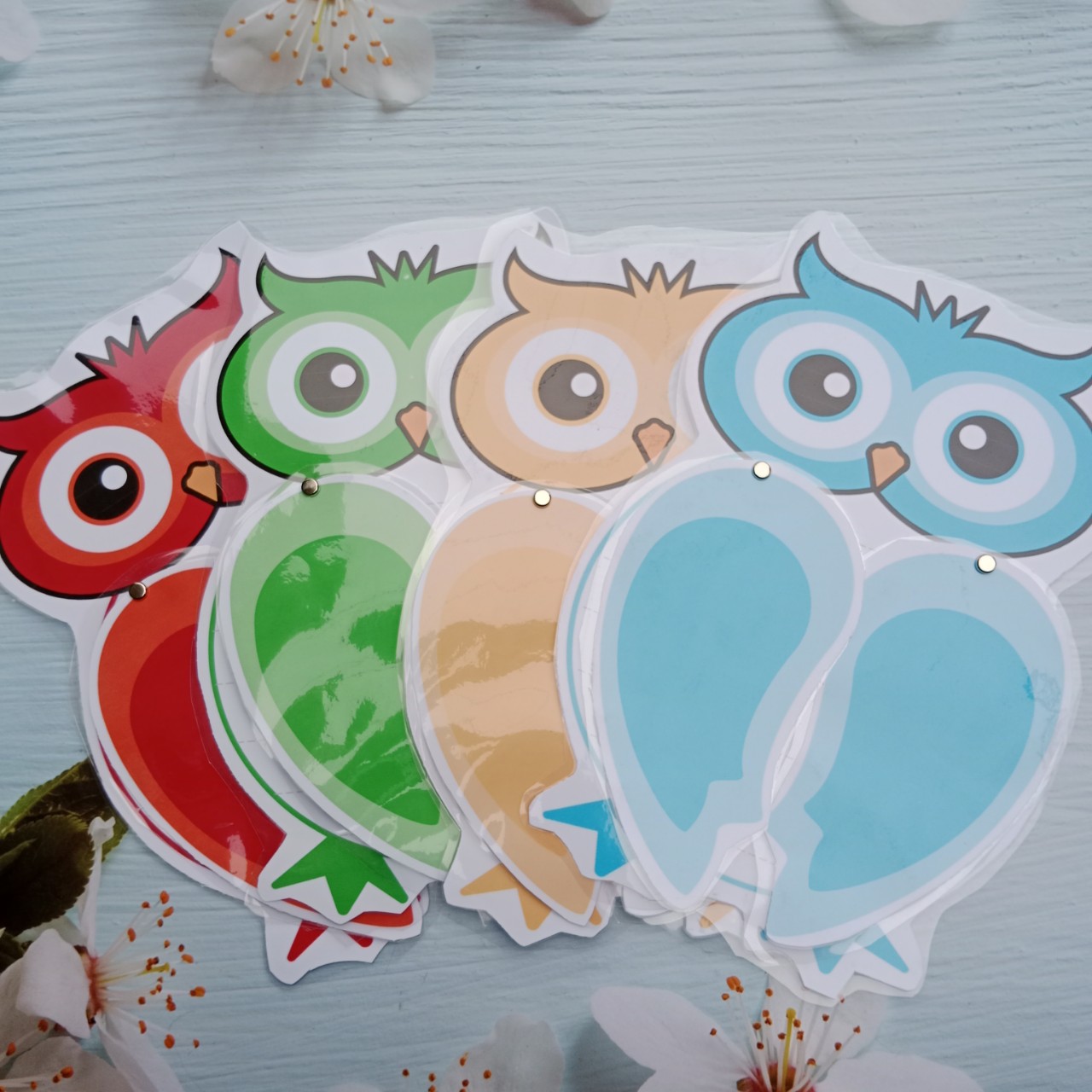 Con cú mèo thông minh giáo cụ dạy học ép plastic sẵn nam châm hút bảng từ