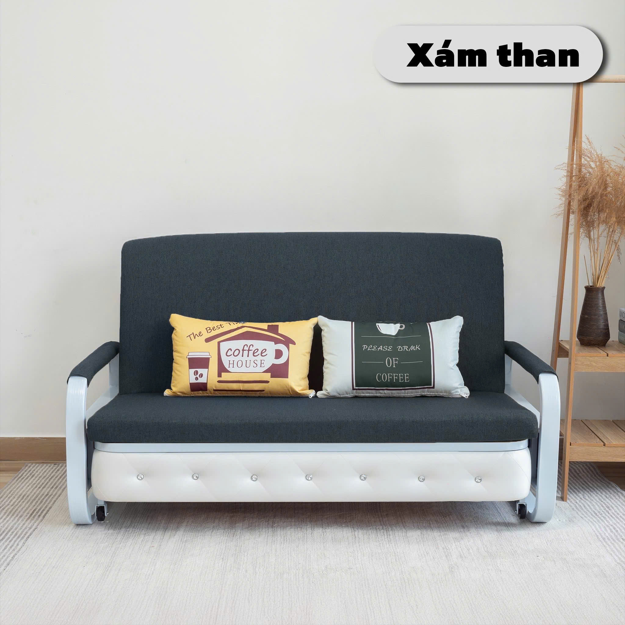 Ghế Sofa Giường Thông Minh COLIF SMART CS - Giường Sofa Gấp Gọn Đa Năng Bọc Da PU Đính Đá Sang Trọng