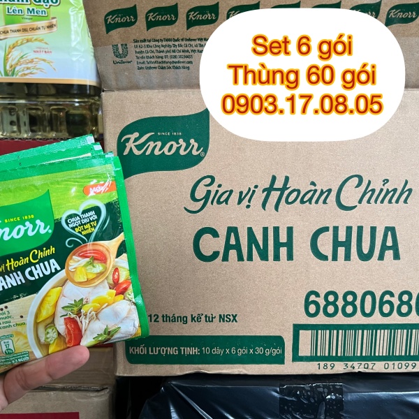 [THÙNG 60 GÓI]Gia vị nêm sẵn Knorr CANH CHUA/ CÁ KHO/THỊT KHO