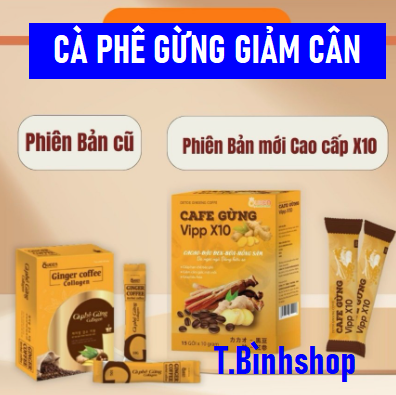 [Hộp 15 gói mẫu mới HSD 2027] Cafe gừng Vipp X10 hỗ trợ giảm cân an toàn giữ dáng đẹp da.