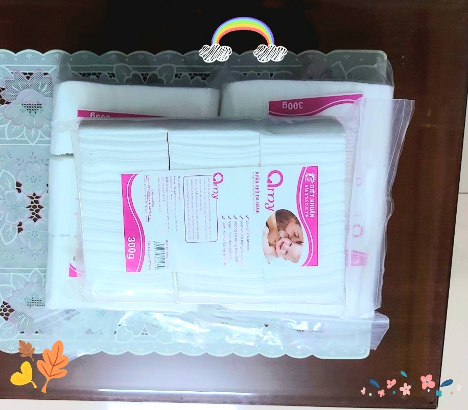 Combo 3 Gói Khăn vải khô đa năng AMY BABY 300gr/CANARY BABY 300G An toàn cho trẻ sơ sinh Vải bi dày Siêu mềm mịn Giá Gốc Siêu Tiết Kiệm.