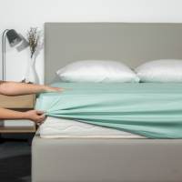 [Nhiều màu] Ga Giường Bo Thun Gòn Bedding Cotton 100% Hàn Quốc 1m6x2m - 1m8x2m (Dành cho nệm 10-20cm)