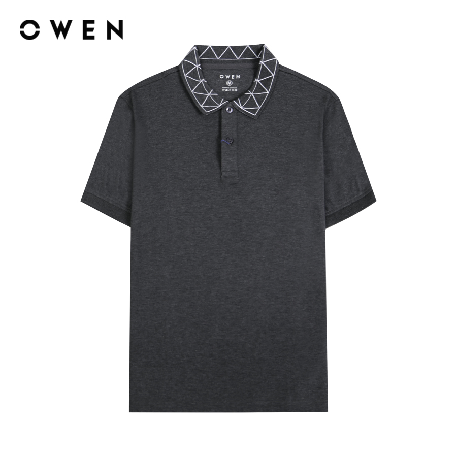OWEN - Áo polo ngắn tay Body Fit APV233181 màu Ghi chất liệu CVC Spandex
