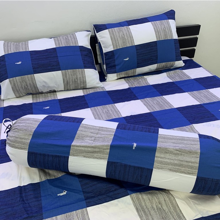 Drap Giường Ga Giường Cotton Thắng Lợi Mẫu Mới Mát Mềm Mịn Đẹp Vượt Thời Gian - Mẫu Sọc Xanh Dương