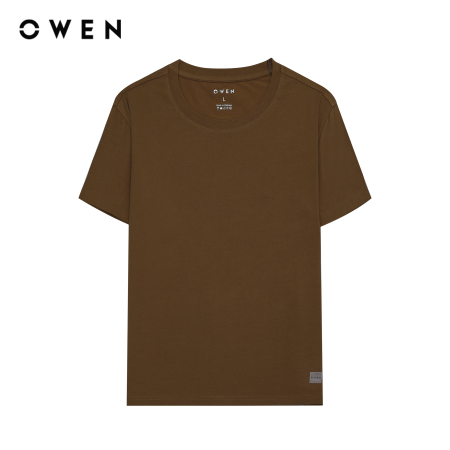 OWEN - Áo Tshirt ngắn tay Body Fit TSN233234 màu Nâu chất liệu Modal
