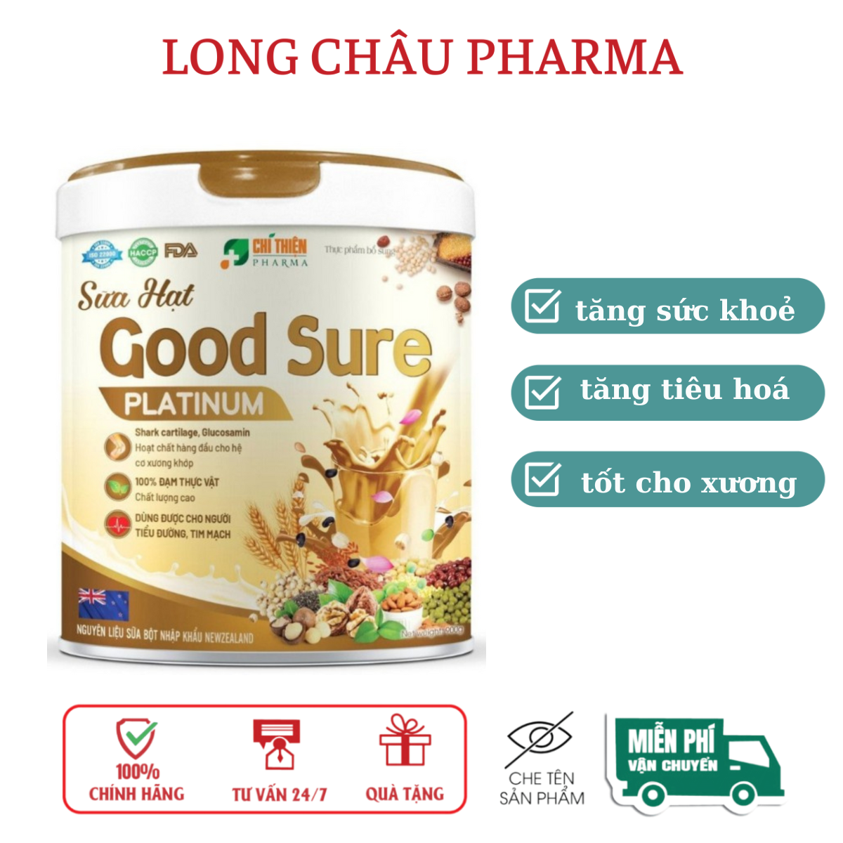 Sữa hạt Good sure giúp nuôi dưỡng và bảo vệ sụn khớp xương khớp hấp thụ tốt hộp 900g