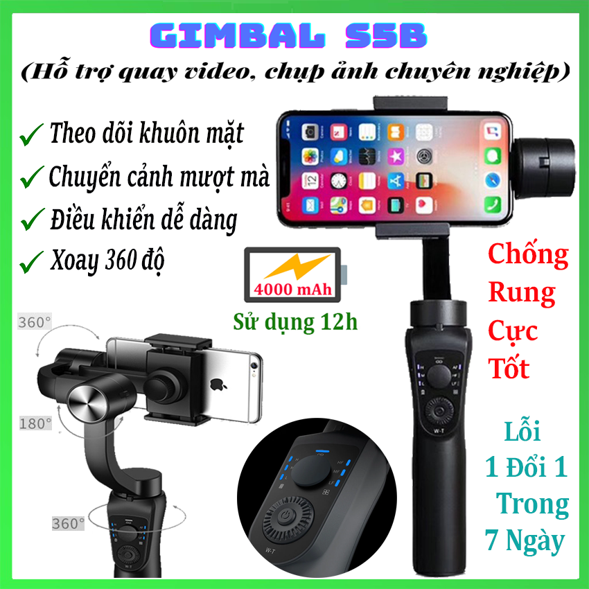 Gimbal điện thoại AOCHUAN Smart XR Tay cầm chống rung hỗ trợ quay phim chụp ảnh chuyên nghiệp Gimbal