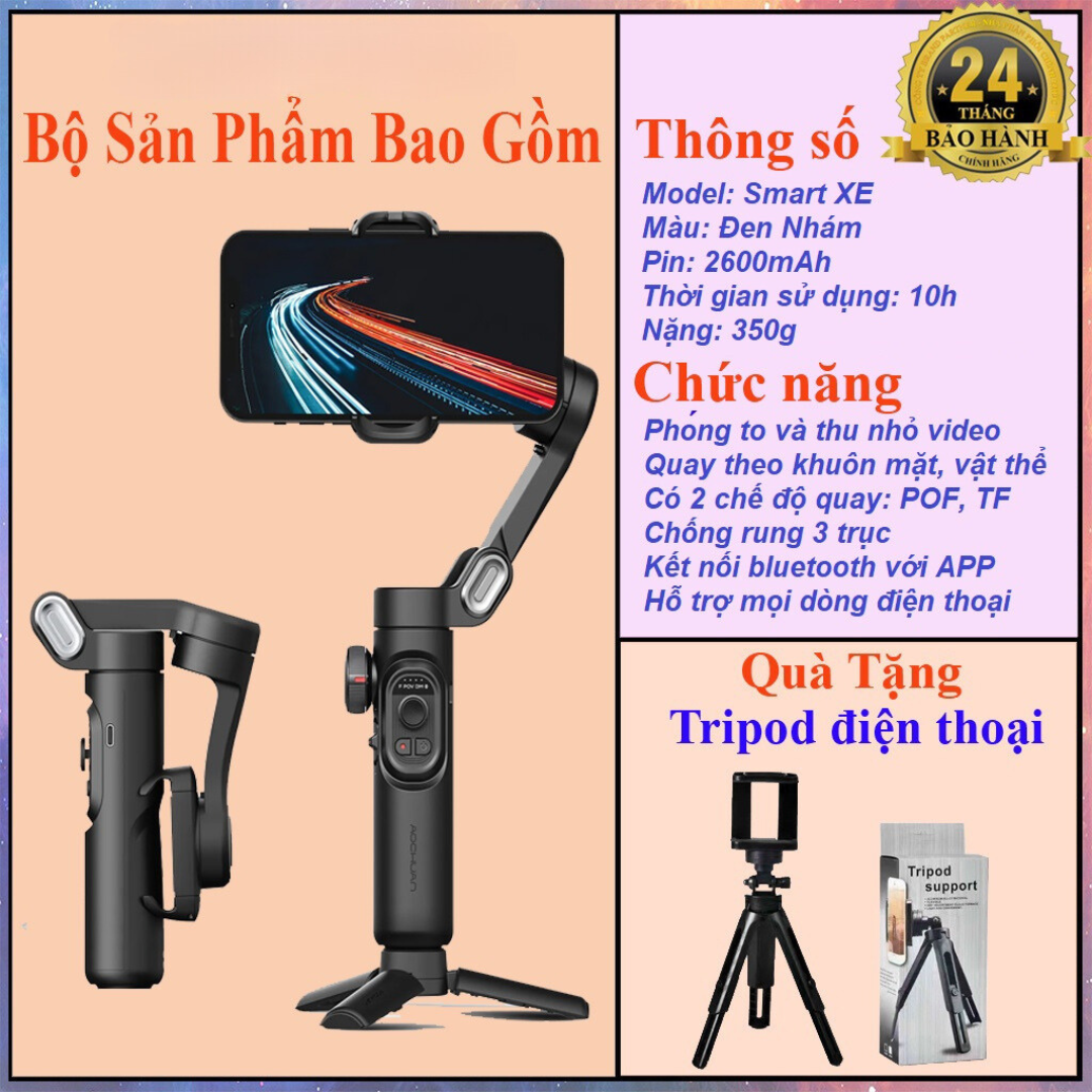 Tay cầm gimbal SMART XR chống rung điện thoại hàng chính hãng AOCHUAN Gimbal quay phim điện thoại ca