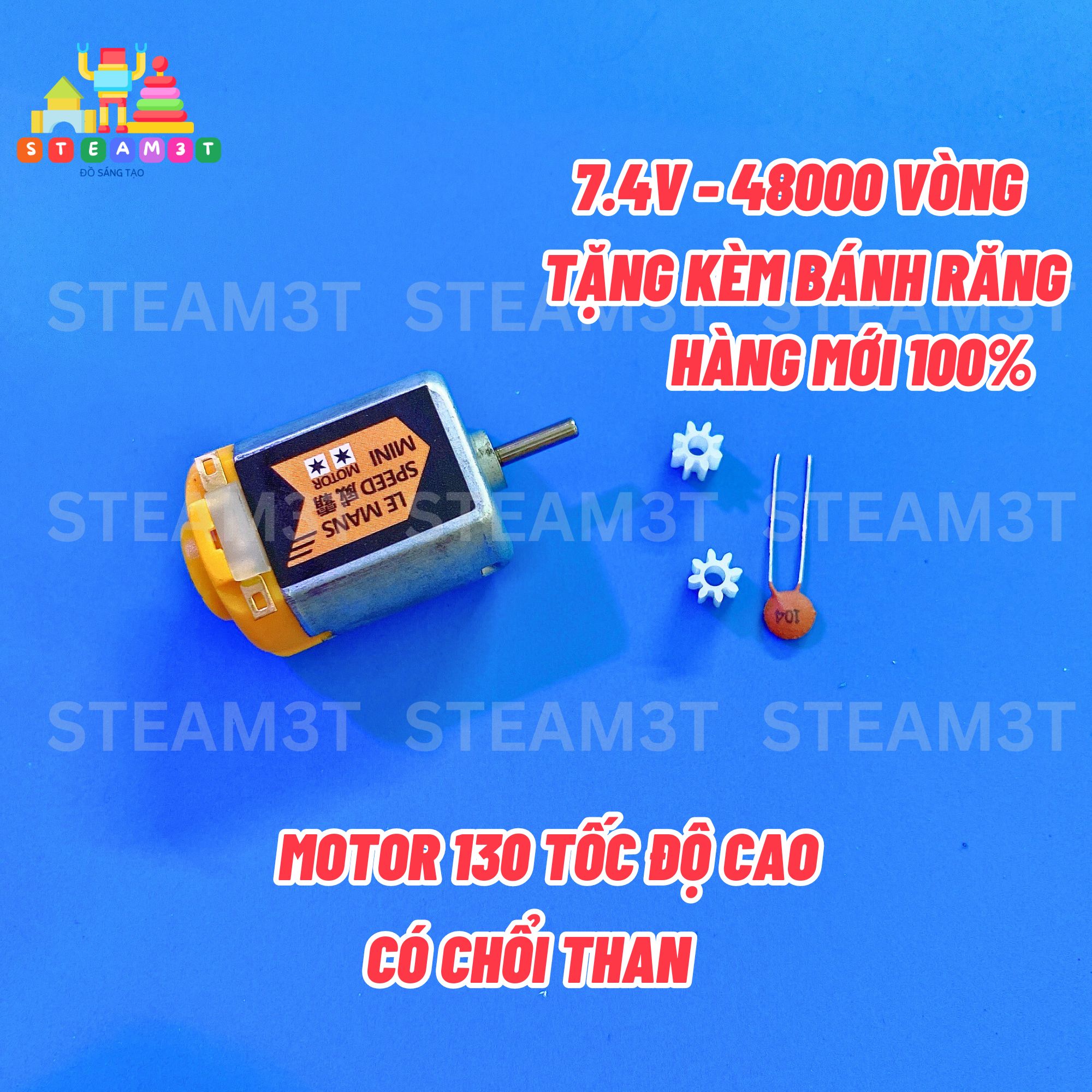 [HCM]Motor 130 công suất cao dùng pin mô tơ mini siêu mạnh điện áp 3v dòng 3.5A tốc độ 50000 vòng 1 