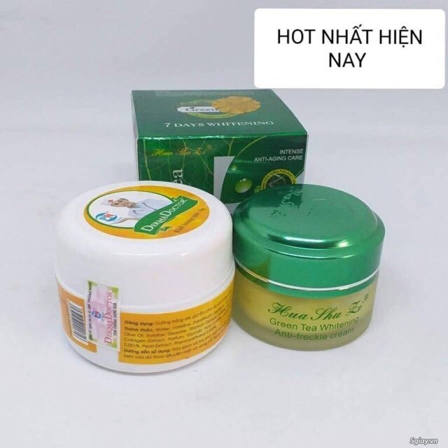 Combo Kem Tẩy Nám Trà Xanh Của Thái Và Kem Dưỡng Trắng Da Chống Nắng Derma Doctor