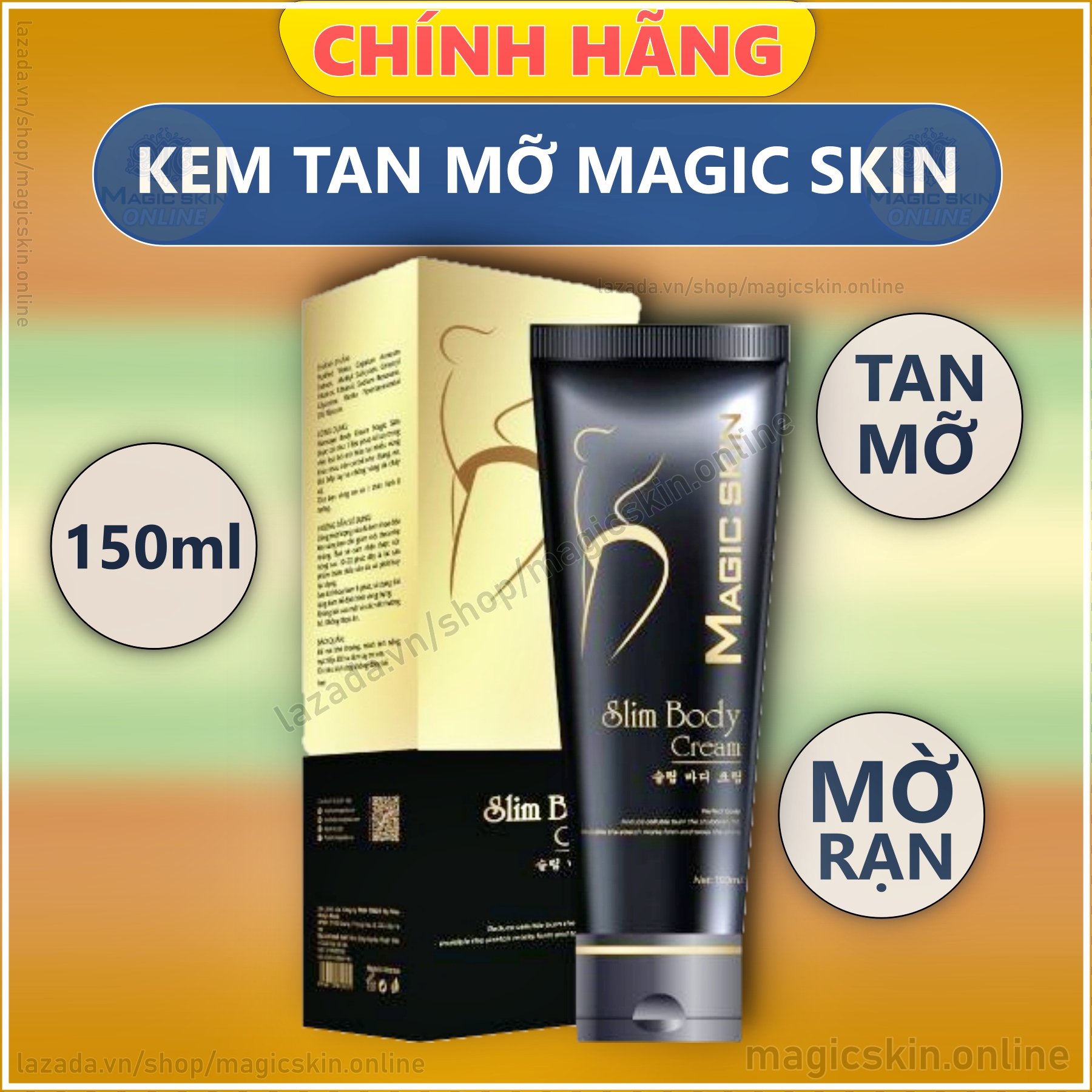 Kem Tan Mỡ Slim Body Cream Magic Skin 👍 Gừng Quế ✔ Chính Hãng