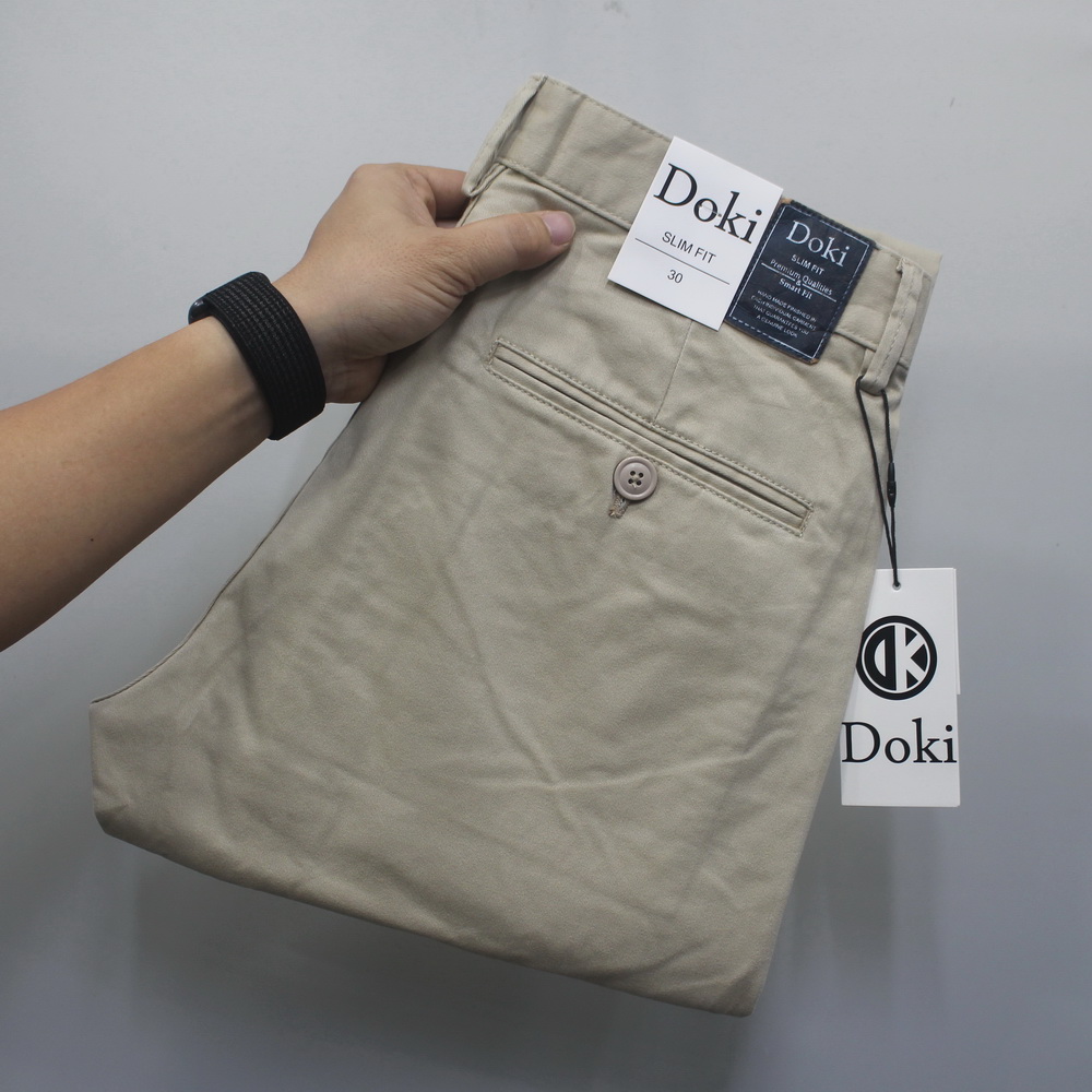Quần Kaki Nam Co Giãn Màu Kem KC-01 Quần kaki dáng đứng Hàn Quốc chất vải cotton thun Thoáng mát - D