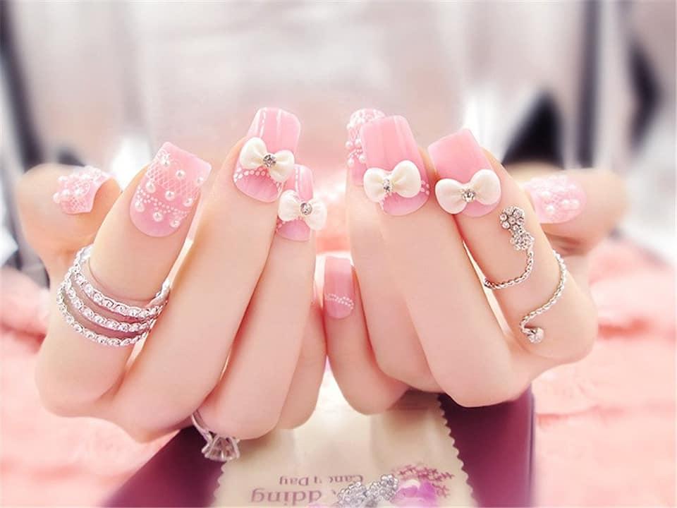 Bộ 24 Móng Tay Giả Nail Giả A86(Kèm Keo Dán)