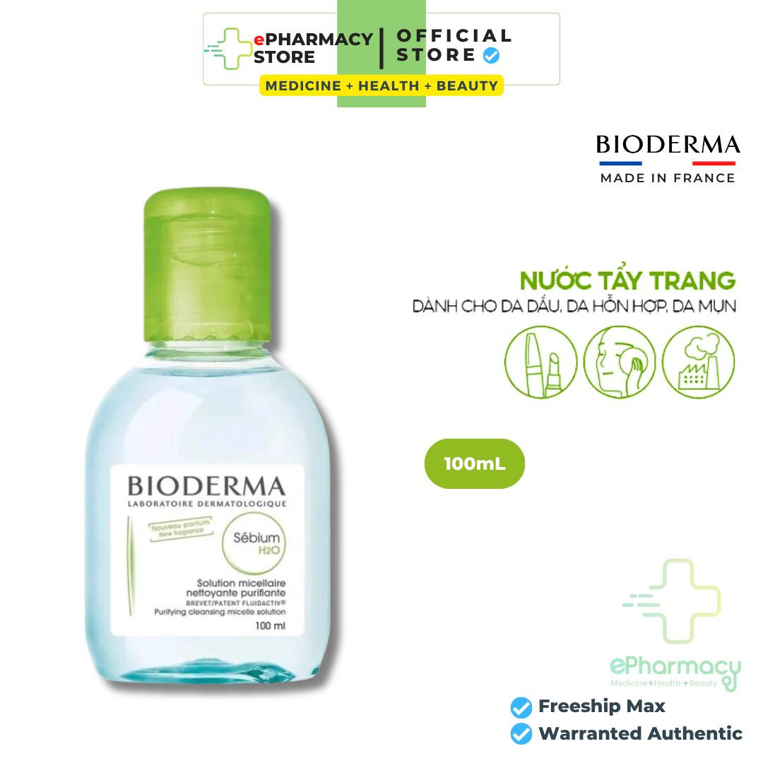 Nước tẩy trang Bioderma Xanh dành cho da dầu mụn - Bioderma Micellar Bioderma Sebium H2O