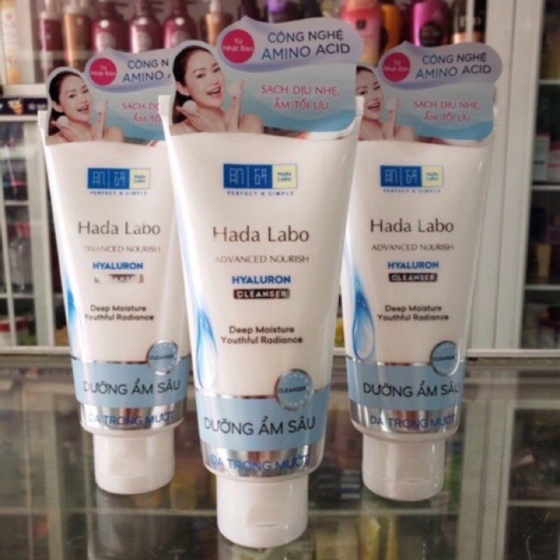 Kem rửa mặt dưỡng ẩm tối ưu Hada Labo Advanced Nourish Cleanser 80g