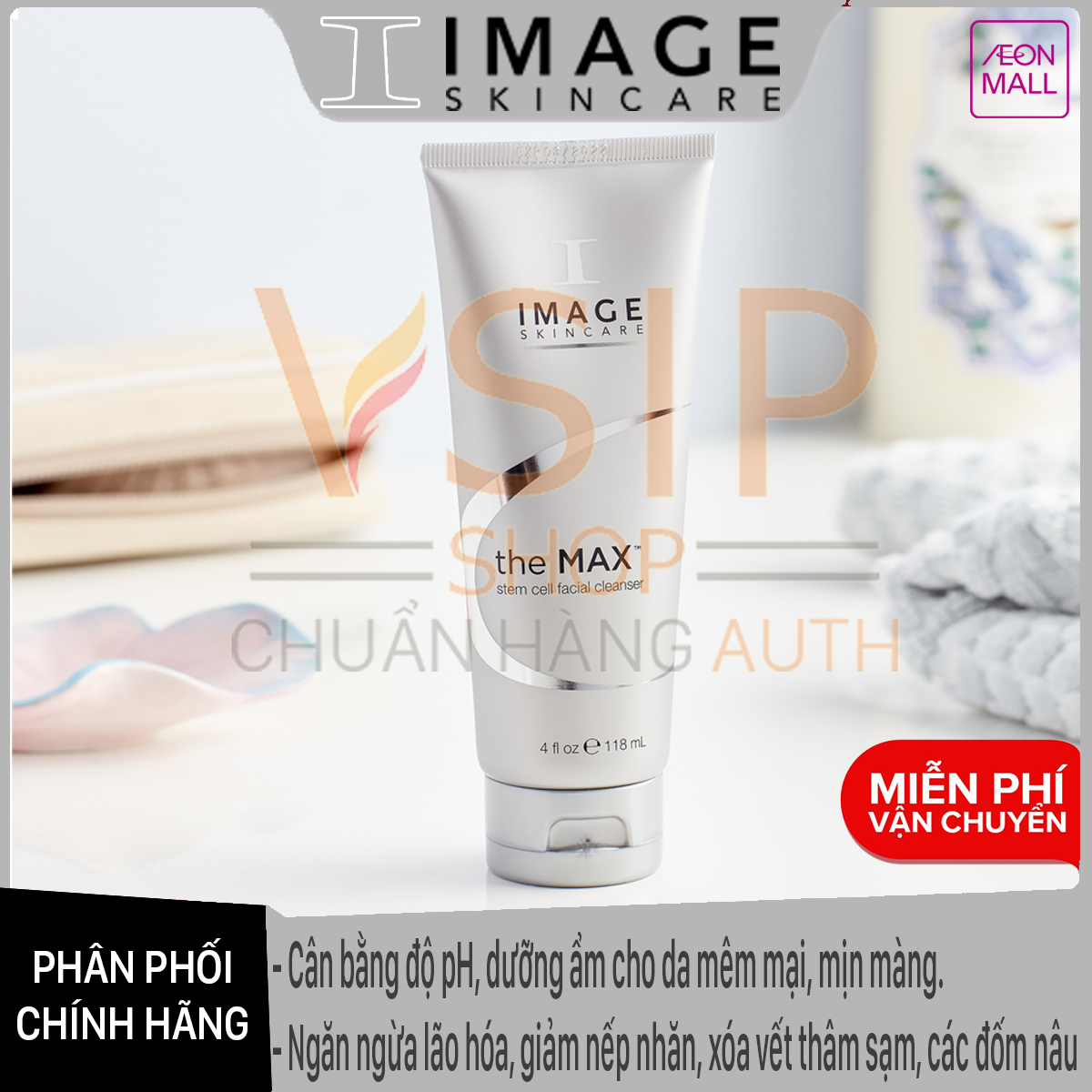 Image Chính Hãng - Sữa Rửa Mặt Giảm Nhăn Mờ Thâm Nám Đốm Nâu Image The Max Stem Cell Facial Cleanser 118Ml