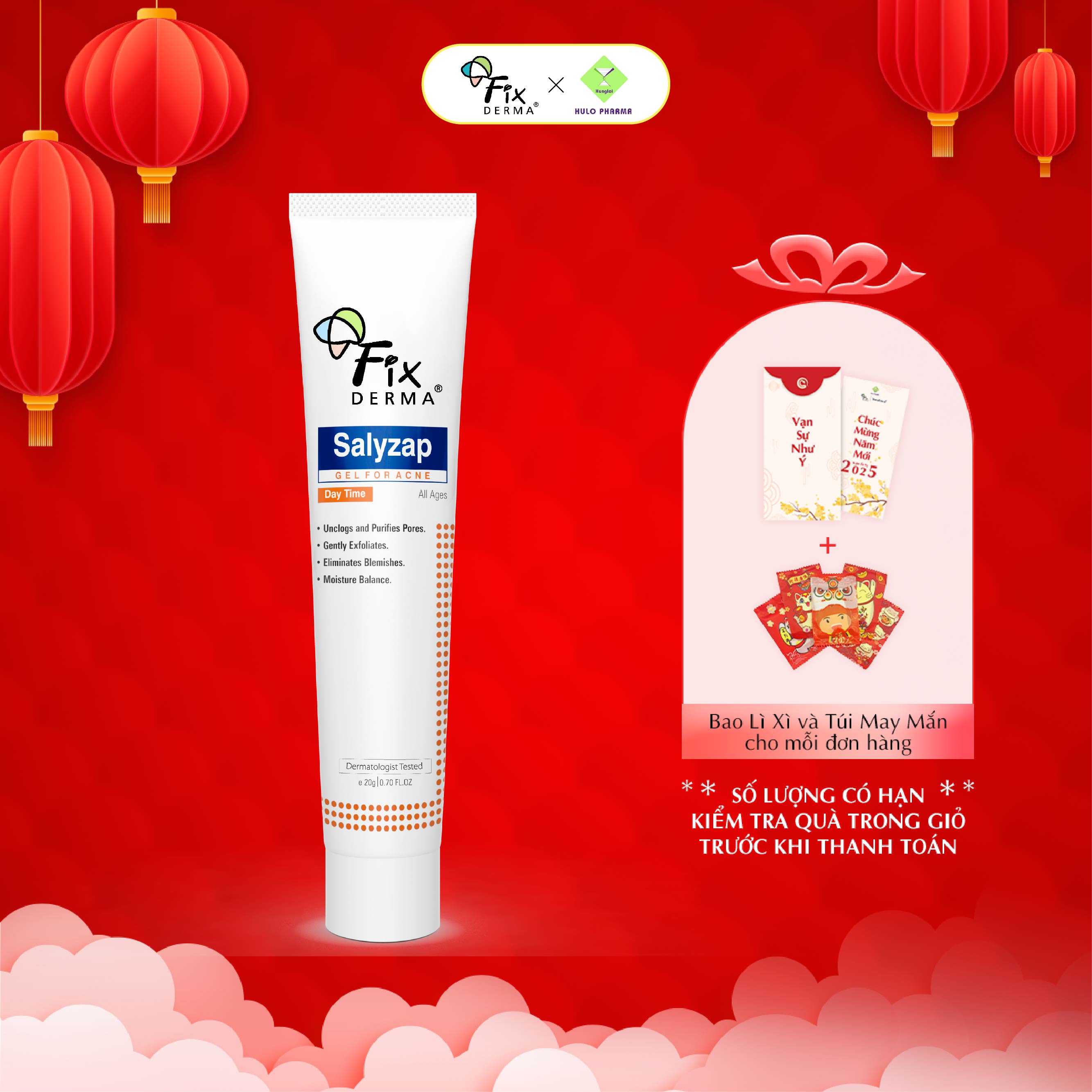 Chấm Mụn FIXDERMA Salyzap Gel For Acne Day Time Giúp Ngăn Ngừa Mụn và Giảm Thâm Mụn Dành Cho Ban Ngà