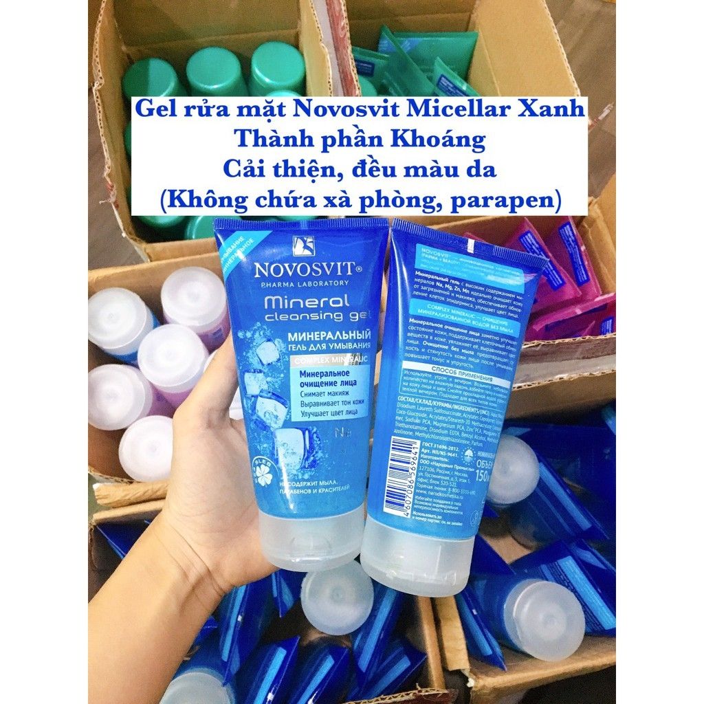[Hcm]Gel Rửa Mặt Novosvit Micellar Xanh Thành Phần Khoáng