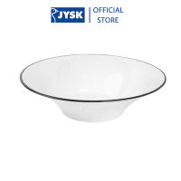 Tô bát đĩa | JYSK nID | sứ trắng bóng viền đen | nhiều kích thước
