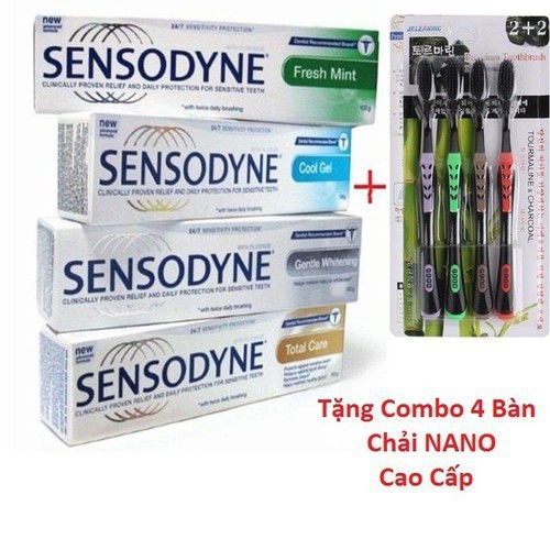 Combo 6 Tuýt Kem Đánh Răng Chống Ê Buốt Thái Lan Tặng Kèm 2 Bàn Chải Nano Cao Cấp