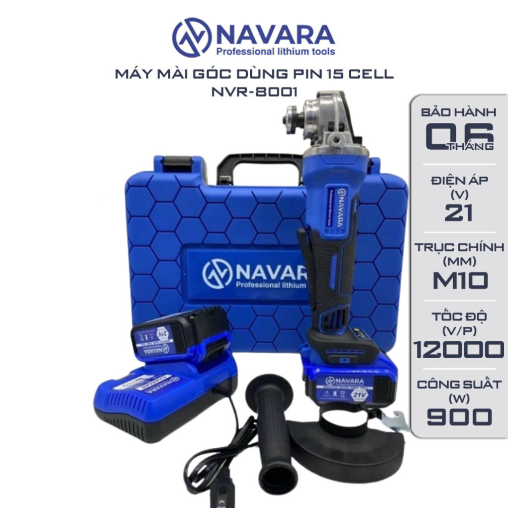 Máy mài pin Máy cắt Pin Navara 8001- Động cơ không chổi than