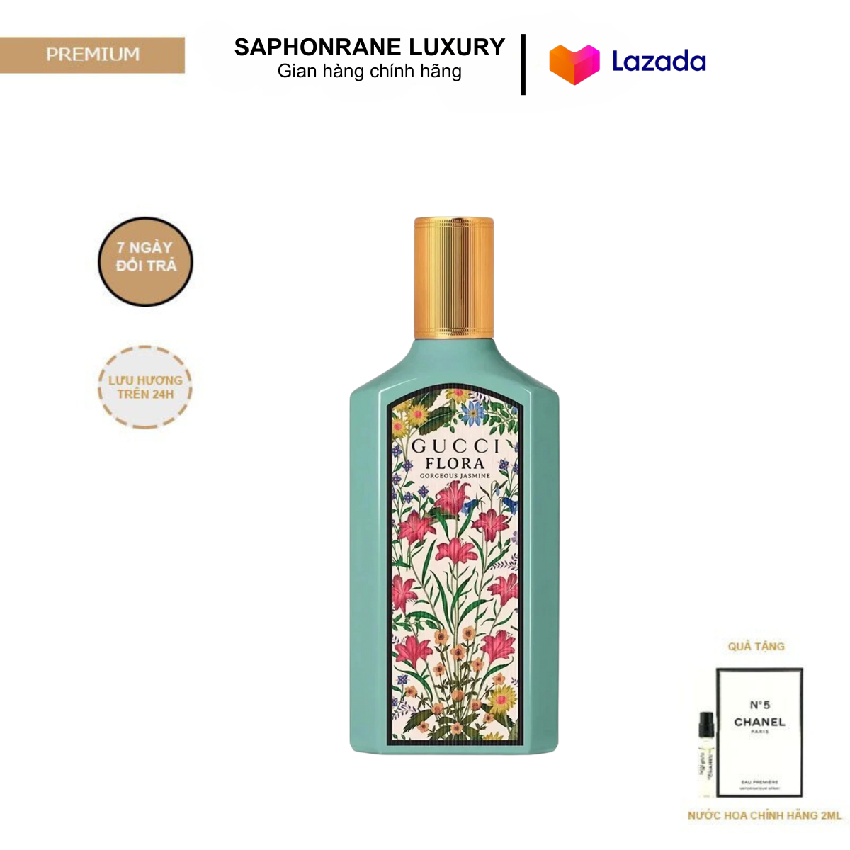 Nước hoa nữ Gucci Flora Gorgeous Jasmine 100ml - Nước hoa thannh lịch  gợi cảm - Nước hoa lưu hương 