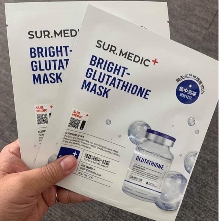 Mặt Nạ Dưỡng Trắng Sur.medic+ Bright Glutathione Mask 30G Chất Lượng Đảm Bảo An Toàn Đến Sức Khỏe Người Sử Dụng Cam Kết Hàng Đúng Mô Tả