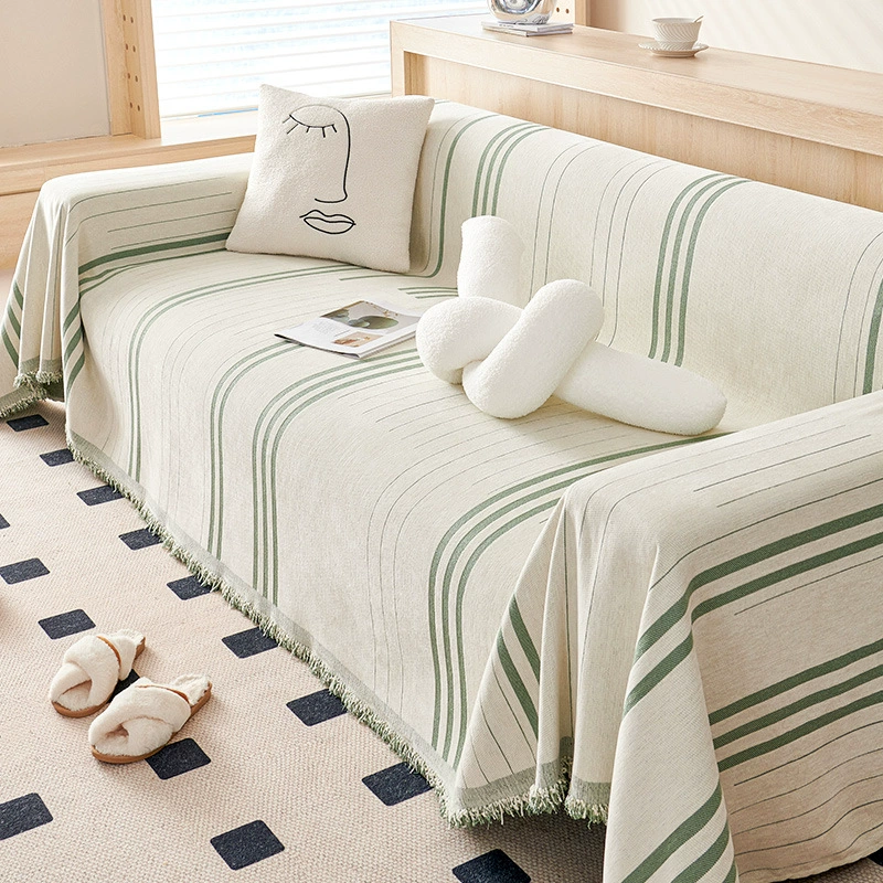 Bộ bọc ghế sofa 1/2/3/4 chỗ ngồi kiểu Bắc Âu với tua rua chất liệu chenille chống trượt phù hợp cho cả bốn mùa dùng cho phòng khách và trang trí nhà cửa.