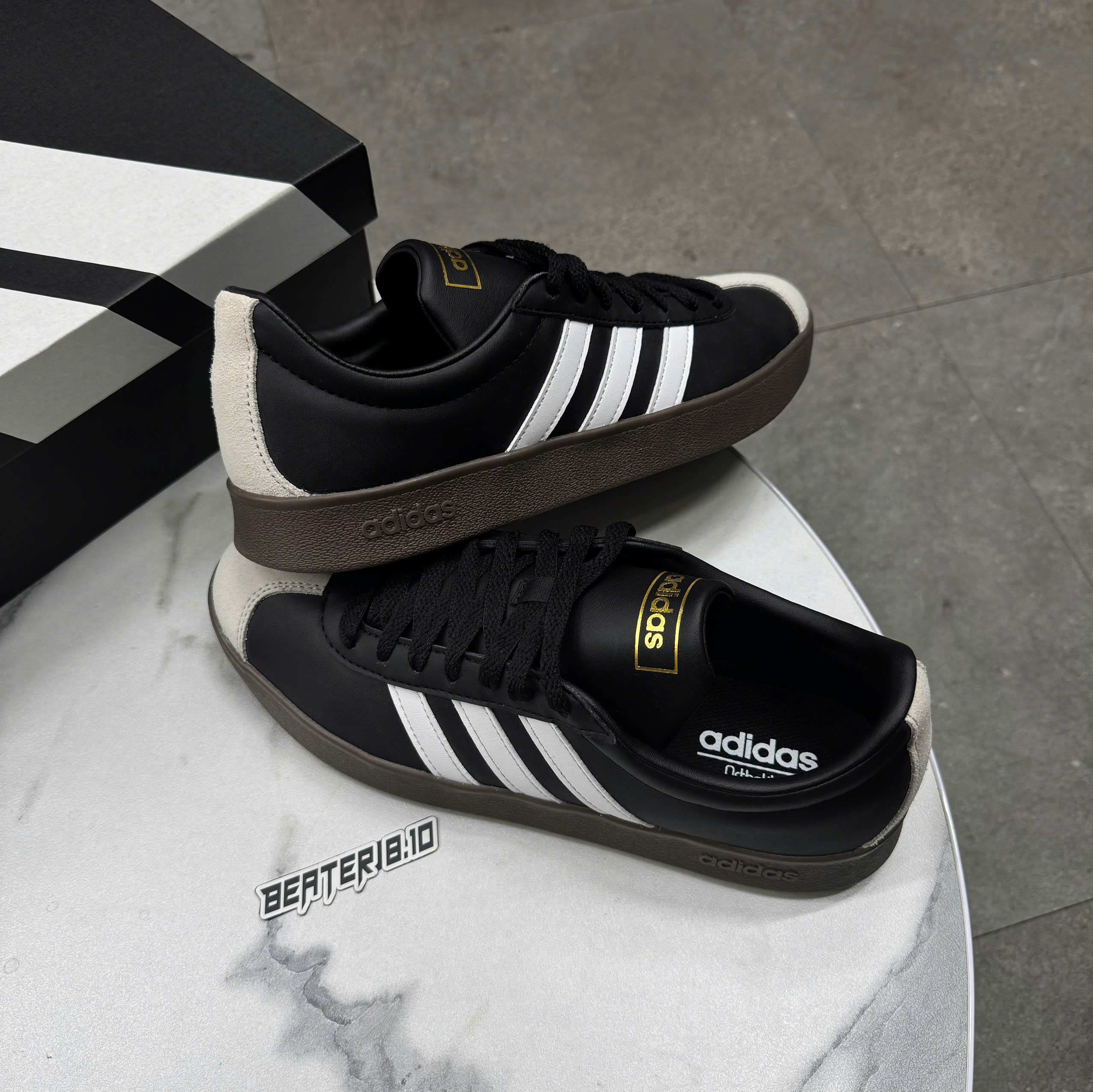 [Chính Hãng] Giày Adidas VL Court 2.0 ‘Black White Gum’ - ID6017
