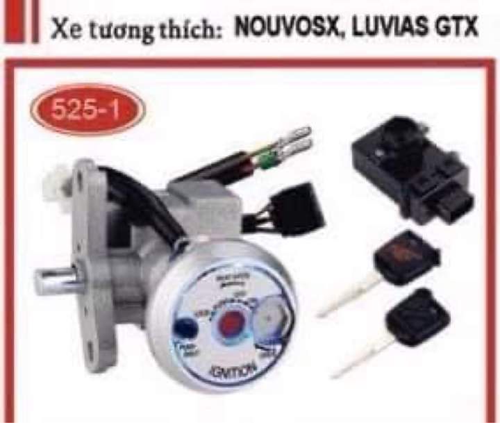 Ổ khóa chống trộm Nouvo SX Luvias GTX dòng 2 cạnh mặt đèn led chống trộm siêu cấp chống dắt xe tìm x