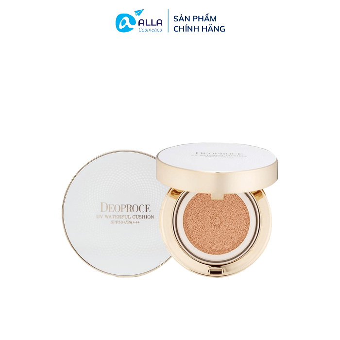 [Hcm]Phấn Nước Lâu Trôi Cho Lớp Trang Điểm Mịn Màng Rạng Rỡ Deoproce Uv Waterful Cushion Màu Natural Beige (#21) 14Gx2