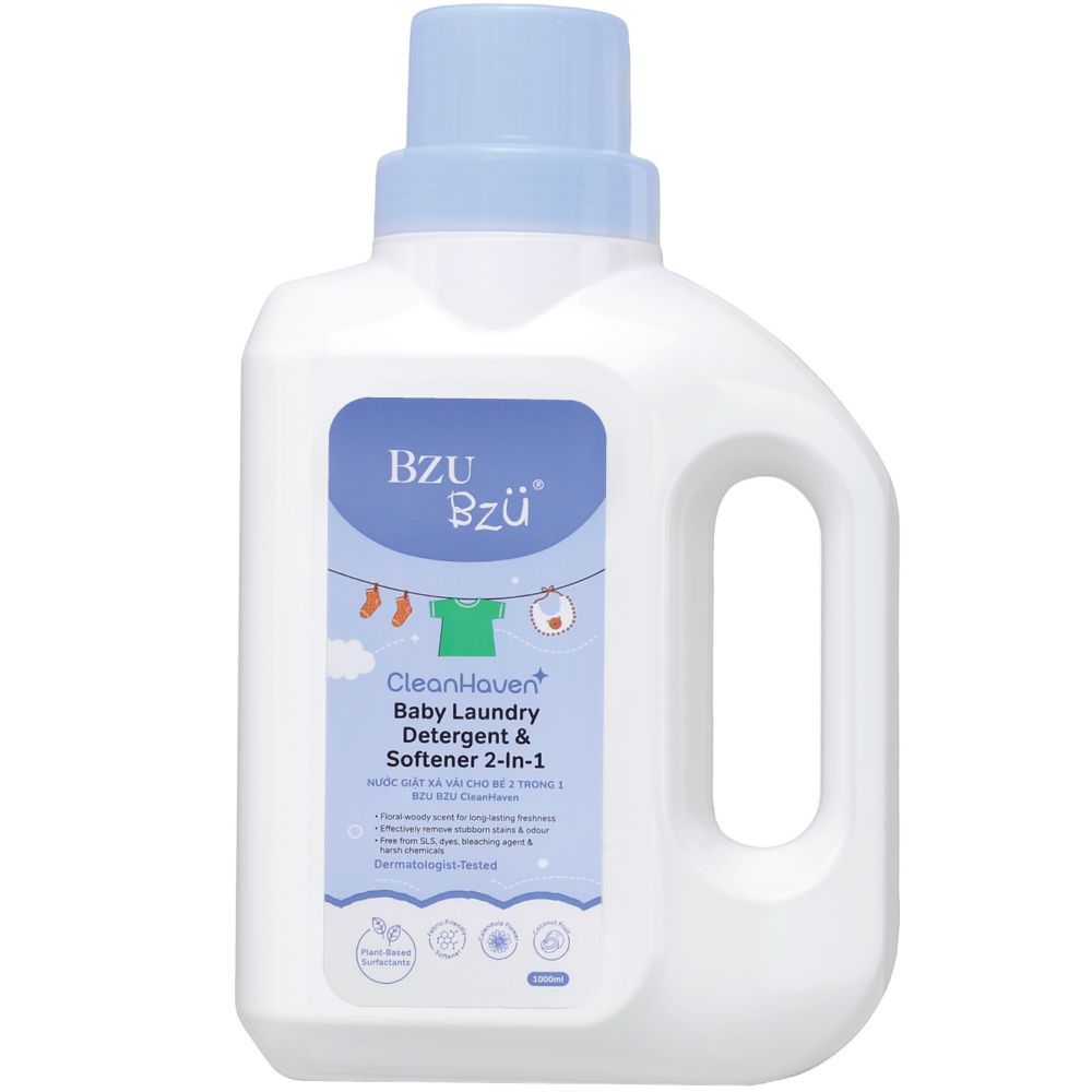Nước giặt xả vải 2in1 BZU BZU Cleanhaven Dịu Nhẹ Sạch Sâu An Toàn Cho Da Nhạy Cảm - Bibo Mart