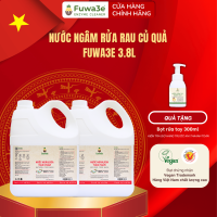 [Mua 2 tặng quà] Nước ngâm rửa thực phẩm Fuwa3e 3.8L thành phần enzyme sinh học tự nhiên khử trứng giun bụi bẩn