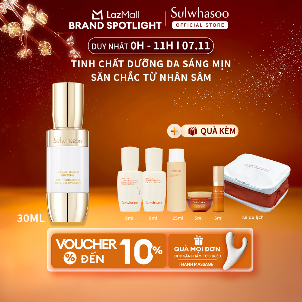 Tinh Chất Dưỡng Sáng Da Căng Bóng Từ Nhân Sâm 30ML Sulwhasoo Concentrated Ginseng Brightening Serum